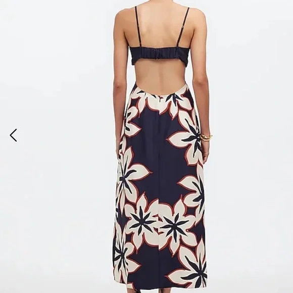 maxi floral embroidered dress Mew Mews Alirio Halterneck Embroidered Flower Maxi Dress